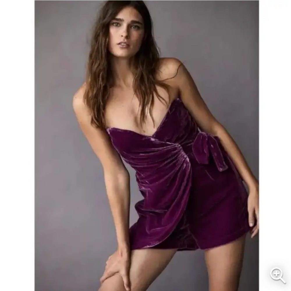 COPY - Free People “Hazel” Strapless Velvet Romper xs